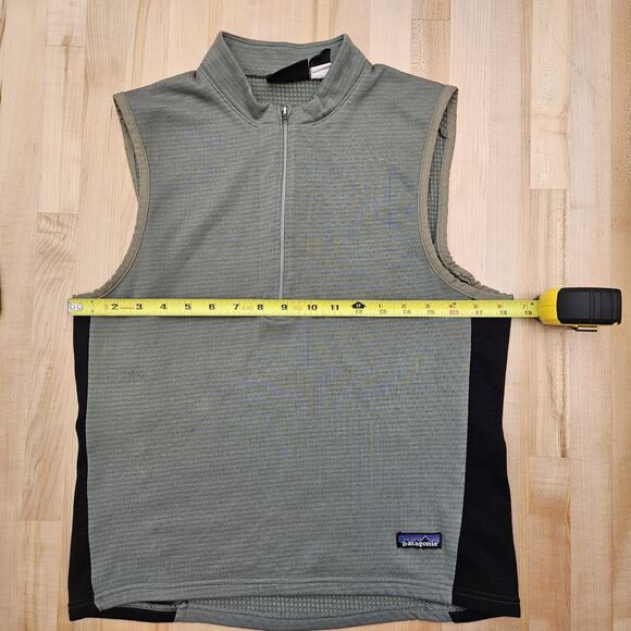 VINTAGE PATAGONIA Regulator Polartec Olive Green Fleece Vest Waffle Mens Size S - Picture 6 of 11